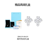 新款S925纯银几何形莫桑石耳钉小众轻奢气质耳饰品耳环女