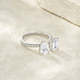 新品S925纯银镶嵌几何形戒指个性时尚轻奢指环女款