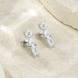 女纯银小众气质环环相扣耳坠浪漫心形水滴耳钉女