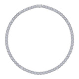 锁骨链925银嘻哈弹簧项饰潮流镶嵌莫桑古巴项链