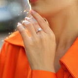 S925银莫桑石热销6爪婚戒女士时尚轻奢半壁江山戒指指圈指环