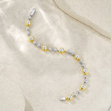 轻奢双拼色莫桑石泡泡手饰品 淑女气质925纯银轻奢手链女