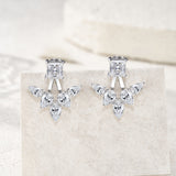 新款S925纯银镶莫桑石耳钉时尚闪亮可爱款设计蝴蝶耳饰品