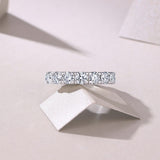 满圈戒指S925银男戒莫桑石简约浑身戒戒圈指环