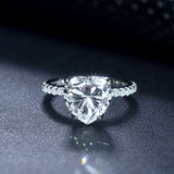 新款S925纯银莫桑石婚戒爱心时尚款简约百搭戒指女款