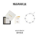 可调节四叶草电镀18K白金手链 热销s925纯银莫桑石手链女