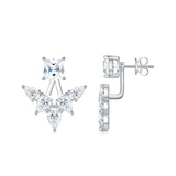 新款S925纯银镶莫桑石耳钉时尚闪亮可爱款设计蝴蝶耳饰品