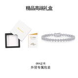 外网球手链S925纯银防过敏D色莫桑石电镀18k白金网球手链