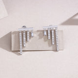 莫桑石气质女王不对称纯银流苏耳钉女小众独特设计时尚百搭耳坠