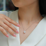 轻奢莫桑石项链S925银镶女送女友吊坠