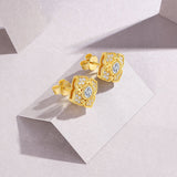 精工S925纯银莫桑石耳钉养耳洞耳环韩系耳饰