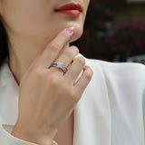 新款纯银D色莫桑石戒指指圈流苏满镶镂空款精品女戒