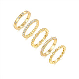 /定制 S925纯银D色莫桑石电镀18k金时尚叠戴戒指指环