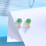 2025年春夏新款S925纯银彩色莫桑石耳钉精致时尚百搭耳环女