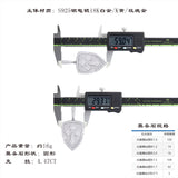 新吊坠嘻哈饰品说唱配饰S925纯银镶嵌莫桑石混搭爱心吊坠
