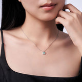 新款S925纯银经典祖母绿方包莫桑石吊坠贵气锁骨链女款