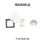 莫桑石18k戒指婚戒 S925纯银莫桑石指嘻哈潮流男戒