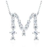 莫桑石S925银嘻哈风吊坠简约时尚锁骨链女26个字母吊坠