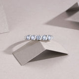 2025年新款极简主义排戒S925纯银波纹指环莫桑石叠戴戒指女