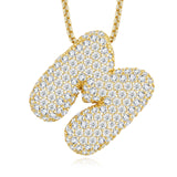 26个字母莫桑石项链925纯银夸张18K金链英文吊坠吊坠