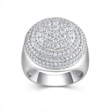 莫桑石精工男戒GRA S925纯银显大轻奢婚戒节日礼物大男戒