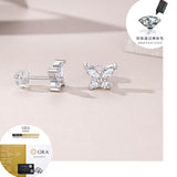 新款甜美高级设计仙女风耳钉迷你蝴蝶耳洞耳饰品女银耳环