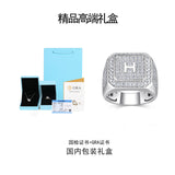 男士嘻哈戒指 莫桑石925银大号潮男戒定制轻奢时尚风饰品