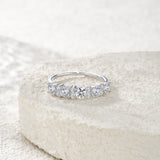 新款S925纯银镶D色莫桑石戒指小众轻奢指环女