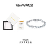 欧美跨境新款S925纯银手链嘻哈轻奢异形白色莫桑石网球手链男