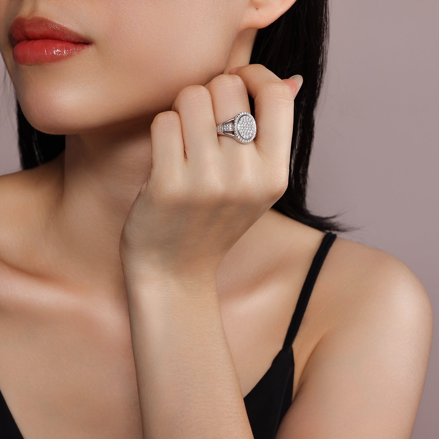 热销轻奢嘻哈男戒925银莫桑石男婚戒