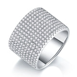 S925银莫桑石满圈指环圈戒