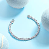 超闪莫桑石网球手链s925纯银轻奢嘻哈