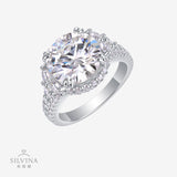 5克拉现 莫桑石S925银鹅蛋戒指银精工镶戒指