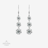 纯银莫桑石时尚气质几何系列高级流苏耳饰长款女士耳坠