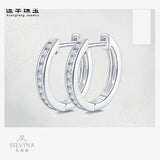 时尚超闪半圈耳圈男女轻奢仿莫桑石耳环百搭气质耳饰