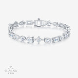 新款S925纯银网球链梨形莫桑石手链轻奢时尚手饰品