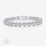 时尚爱心莫桑石手鏈手镯925纯银女轻奢diy手饰手链