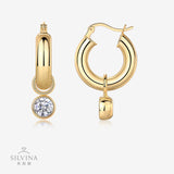 广州S925银1克拉莫桑石耳钉耳圈饰品极简