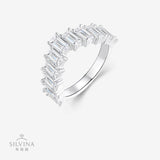 新款S925纯银八角形莫桑石戒指嘻哈小众轻奢指环女