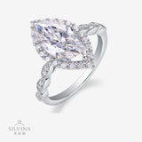 莫桑钻女士戒指 戒指女马眼S925银D色莫桑钻VVS1