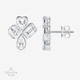 新款S925纯银几何形莫桑石耳钉小众轻奢气质耳饰品耳环女