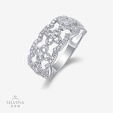 S925银莫桑石镀18k铂金女戒婚戒女戒