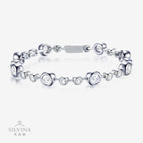 轻奢双拼色莫桑石泡泡手饰品 淑女气质925纯银轻奢手链女