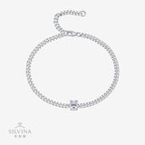 锁骨链手链s925电镀18k黄蛋形莫桑石手链女