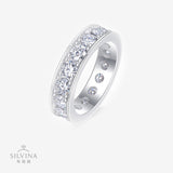 周家时尚指环纯银莫桑石闭口戒指指圈女