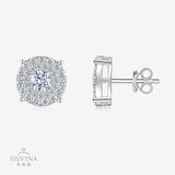 S925纯银莫桑石耳钉男女嘻哈hiphop耳环耳饰潮人耳饰品