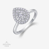 甜美创意圆形戒指闭口桃心镶嵌莫桑石少女心时尚百搭指环女式