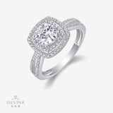 婚礼戒指S925银莫桑闭口轻奢