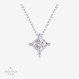 1克拉s925银莫桑石时尚吊坠项链公主方国检认证