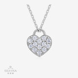 直销饰品925银莫桑石满镶爱心苹果吊坠女